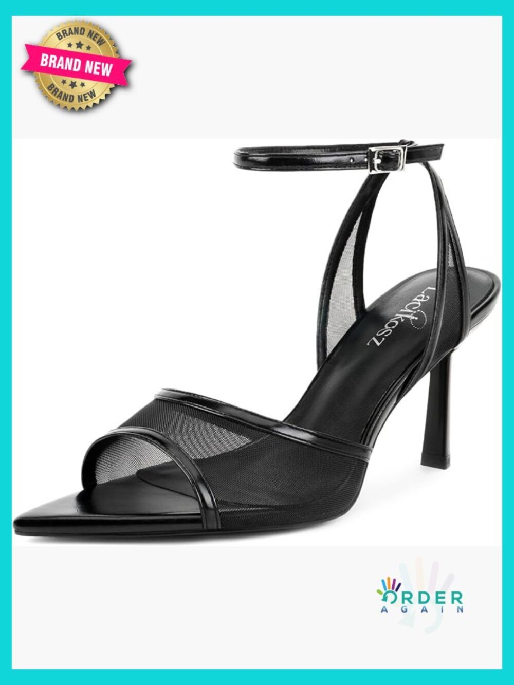 Mesh High Heels Strappy Sandals Pointed Toe Ankle Strap Wedding Bride Dressy